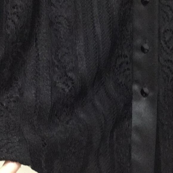 Carmen Marc Valo satin lace black blouse 20w nwot - Picture 6 of 8